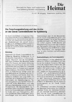 Nr. 4/5 - 99. Jahrgang, Neumünster, April/Mai 1992