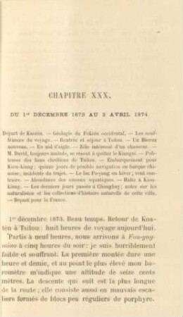 Chapitre XXX. Du 1er décembre 1873 au 3 avril 1874