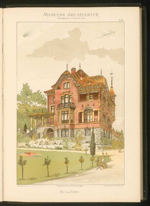 Villa, Zürich: Perspektive (aus: Moderne Architektur, hrsg. Lambert & Stahl, Stuttgart 1891)