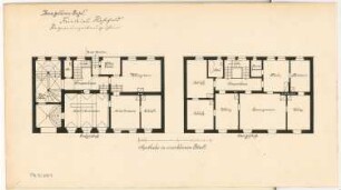 Apotheke in einer Kleinstadt Monatskonkurrenz Dezember 1904: Grundriss Erdgeschoss, Obergeschoss; Maßstabsleiste
