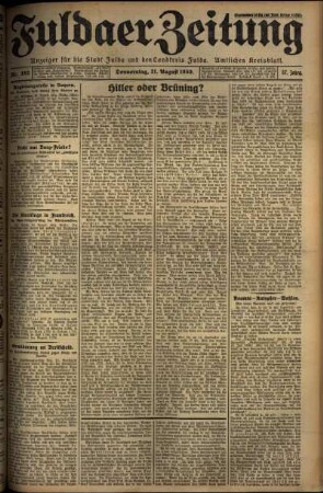 Ausgabe vom Donnerstag, den 21. August 1930.