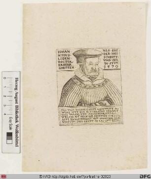 Bildnis Johannes Brenz (lat. Brentius) d. Ä.