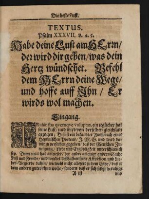 Textus. Psalm XXXVII. v. 4. 5.
