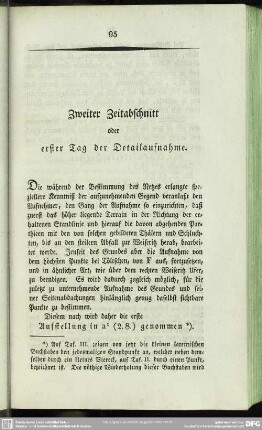 Zweiter Zeitabschnitt oder erster Tag der Detailaufnahme