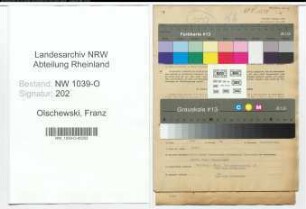 Entnazifizierung Franz Olschewski , geb. 21.02.1893 (Metzger)