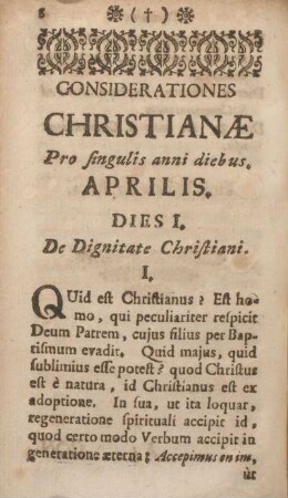 Considerationes Christianæ pro singulis anni diebus.