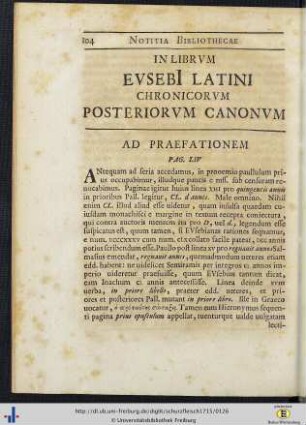 In Librum Eusebii Latini Chronicorum Posteriorum Canonum.