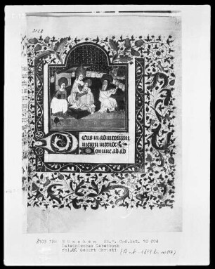 Lateinisches Gebetbuch mit französischem Kalender — Geburt Christi, Folio 35recto