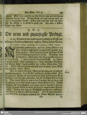 Die neun und zwantzigste Predigt