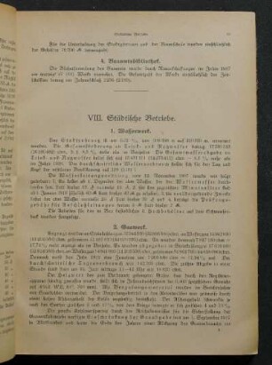 VIII. Städtische Betriebe.