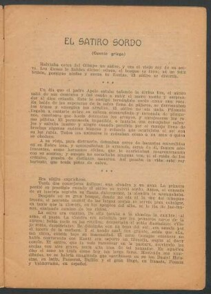 El sátiro sordo : (Cuento griego)