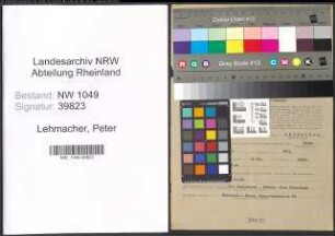 Entnazifizierung Peter Lehmacher , geb. 25.06.1901 (Buchhalter)