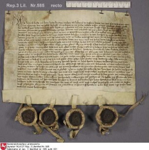 Heinrich Hoet verkauft dem Kloster Lilienthal drei halbe Land und drei Wehren zu Rhade für 120 Rheinische Gulden.