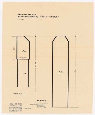 Siedlung Hinrichssegen, Bruckmühl: Detailplan Brunnenprofile 1:25