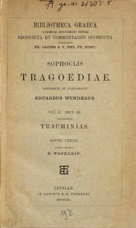 Sophoclis Tragoediae, II,3