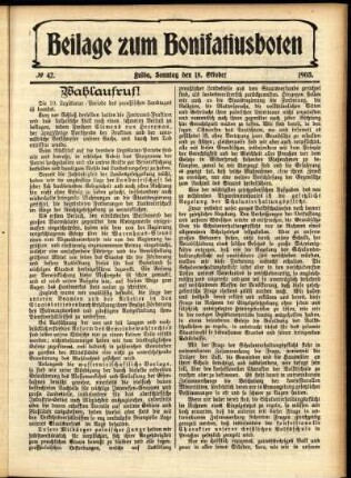 Zweite Ausgabe vom Sonntag, den 18. Oktober 1903.
