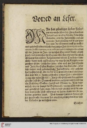 Vorred an Leser