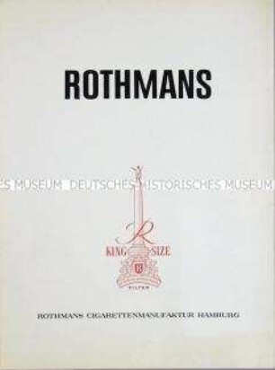 Werbebroschüre für "Rothmans"-Zigaretten