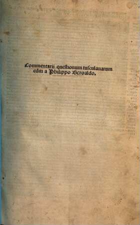 Commentarii questionum tusculanarum
