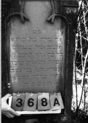 Grabstein 368 (Index: 100093501) Maße HxBxT: 167x52x24 cm Symbolik: Verzierungen: Grabstein 368A