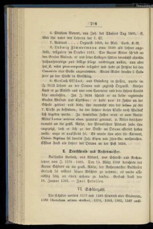 VI. Schülerzahl.