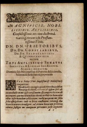 Quod Poeta (Viri Amplißimi et Nobilißimi) conqueritur, [...]