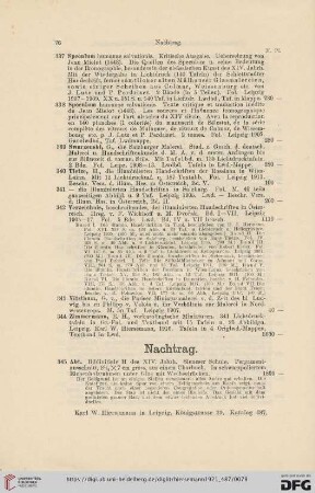 Nachtrag (Nr. 345 - 360)