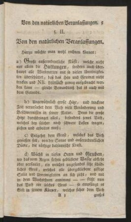 § II. Von den natürlichen Veranlassungen.