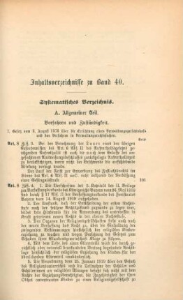 Systematisches Verzeichnis