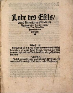 Lobe des Esels