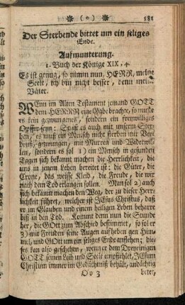 Der Sterbende bittet um ein seliges Ende.