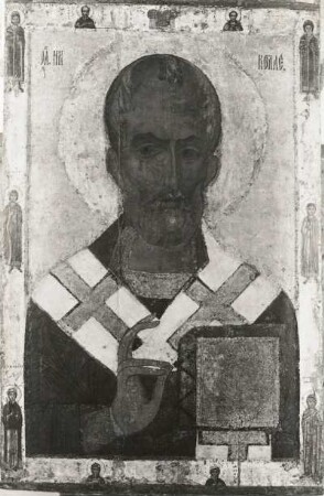 Heiliger Nikolaus : Heiliger Nikolaus. Ikonenmalerei; 145 x 92,7 cm (1101/1200; Nowgoroder Schule). Moskau: Tretjakow-Galerie