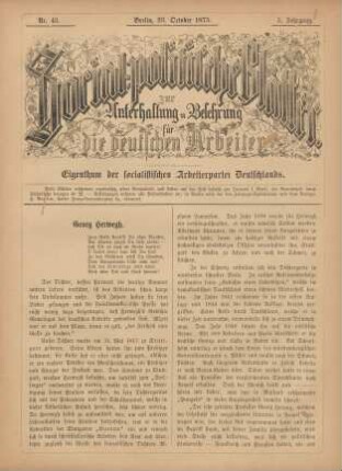 Nr. 43. Berlin, 23. October 1875. 3. Jahrgang.