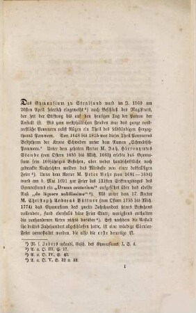 Bericht über die dritte Säcularfeier des Gymnasiums zu Stralsund vom 19. bis 21. April 1860, nebst Nachfeier am 30. Junius