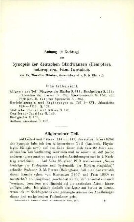 Anhang (2. Nachtrag) zur Synopsis der deutschen Blindwanzen (Hemiptera heteroptera, Fam. Capsidae)