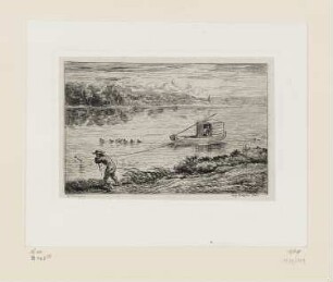 Boot am Tau, Blatt 4 der Folge "Album du voyage en bâteau"