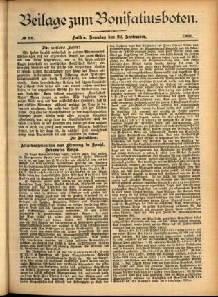 Zweite Ausgabe vom Sonntag, den 22. September 1901.