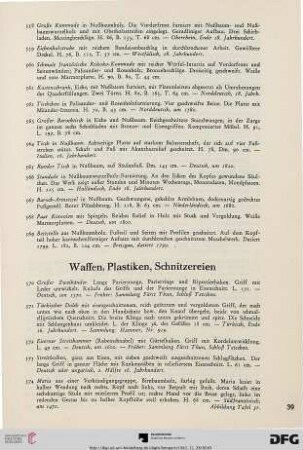 Waffen, Plastiken, Schnitzereien (Nr. 570-593)
