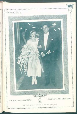 [Retrato de boda del] Enlance López - Fontenla : Celebrado el 28 de Abril ppdo.