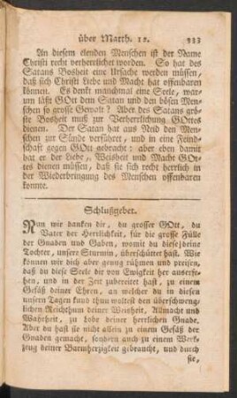 Schlußgebet.