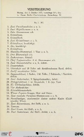 Versteigerung (Nr. 1-282)