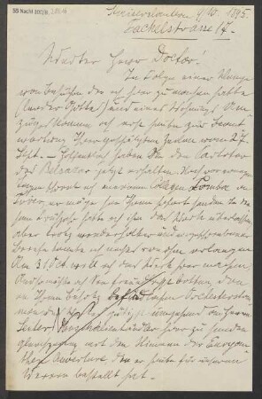 Brief an B. Schott's Söhne : 09.10.1895