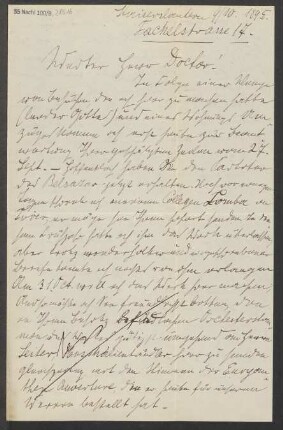 Brief an B. Schott's Söhne : 09.10.1895
