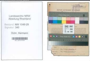 Entnazifizierung Hermann Dohr , geb. 06.01.1898 (Beamter)