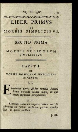 Liber Primus. De morbis simplicibus.