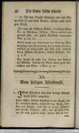 XII. Vom heiligen Abendmahl