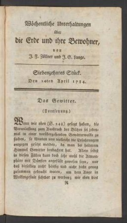 Siebenzehntes Stück
