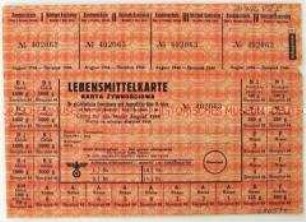 Lebensmittelkarte für "Nichtdeutsche" im besetzten Polen
