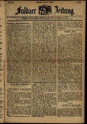 Ausgabe vom Montag, den 12. April 1886.