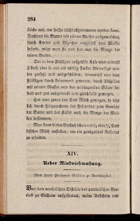XIV. Ueber Rindviehmastung